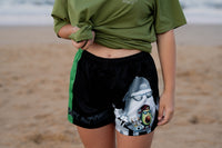 Smashed Avocado Footy Shorts With Zipper Pockets